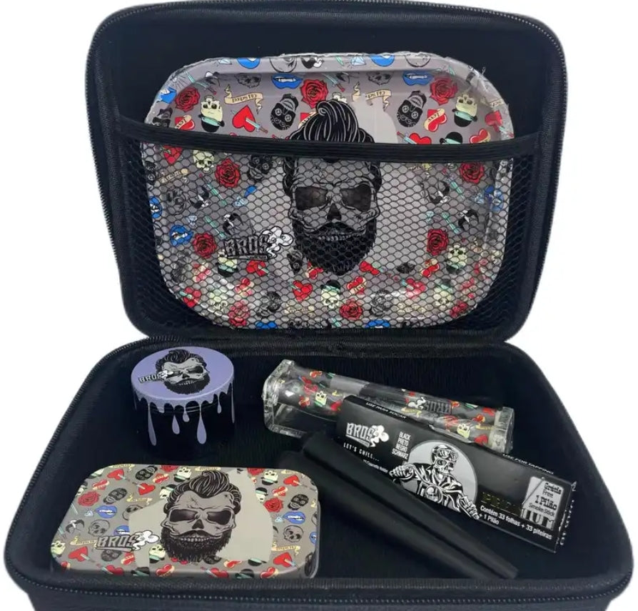 8pcs Smoking Tool Kit – Grinder, Roller, Tray & More (Multi-Color Set)
