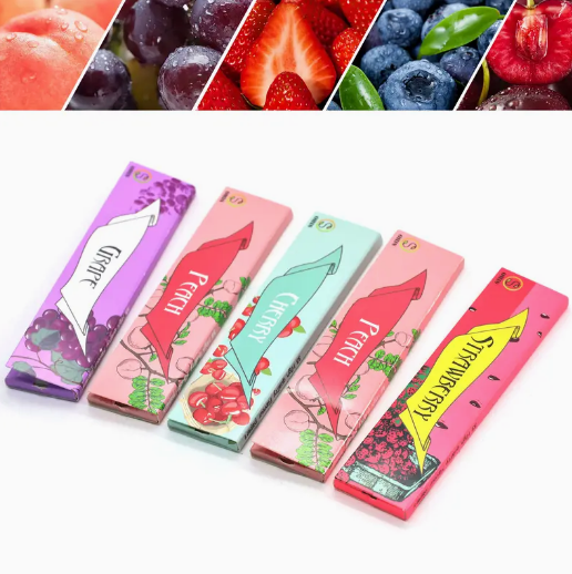 5 Sheets Fruit Flavored Rolling Pappers - 110 mm - Tasty and Fun