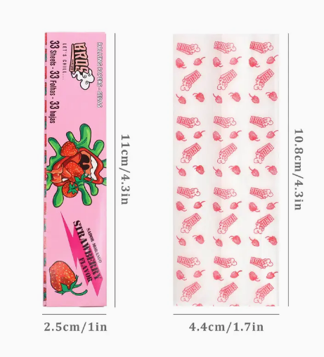 2 Sheets of flavored rolling paper - 110 mm - No Filter - Slowburn