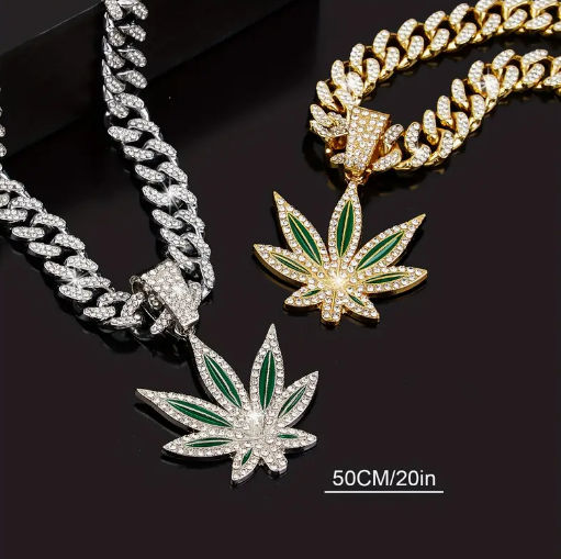 Classic Retro Weed Chain Gold and Red