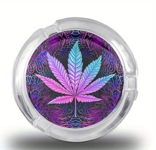 Creative Leaf Pattern Glass Ashtray