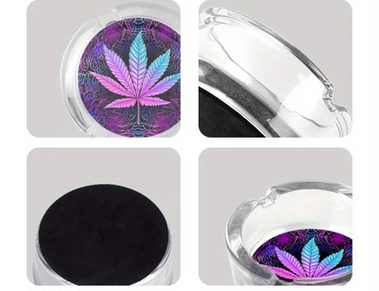 Creative Leaf Pattern Glass Ashtray