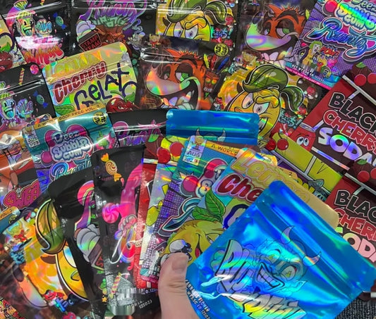 Mixed Mylar Bags – 50/100pcs Resealable Waterproof Zipper Bags for Storage & Packaging