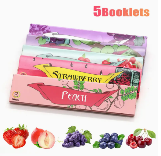 5 Sheets Fruit Flavored Rolling Pappers - 110 mm - Tasty and Fun