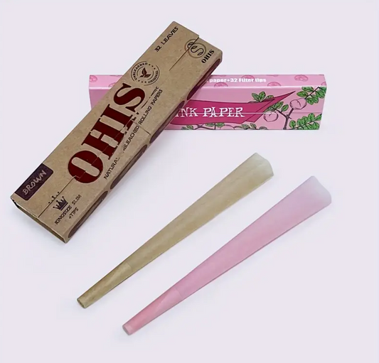 1/2 Booklets – 110mm King Size Rolling Papers with Tips (Pink/Brown)